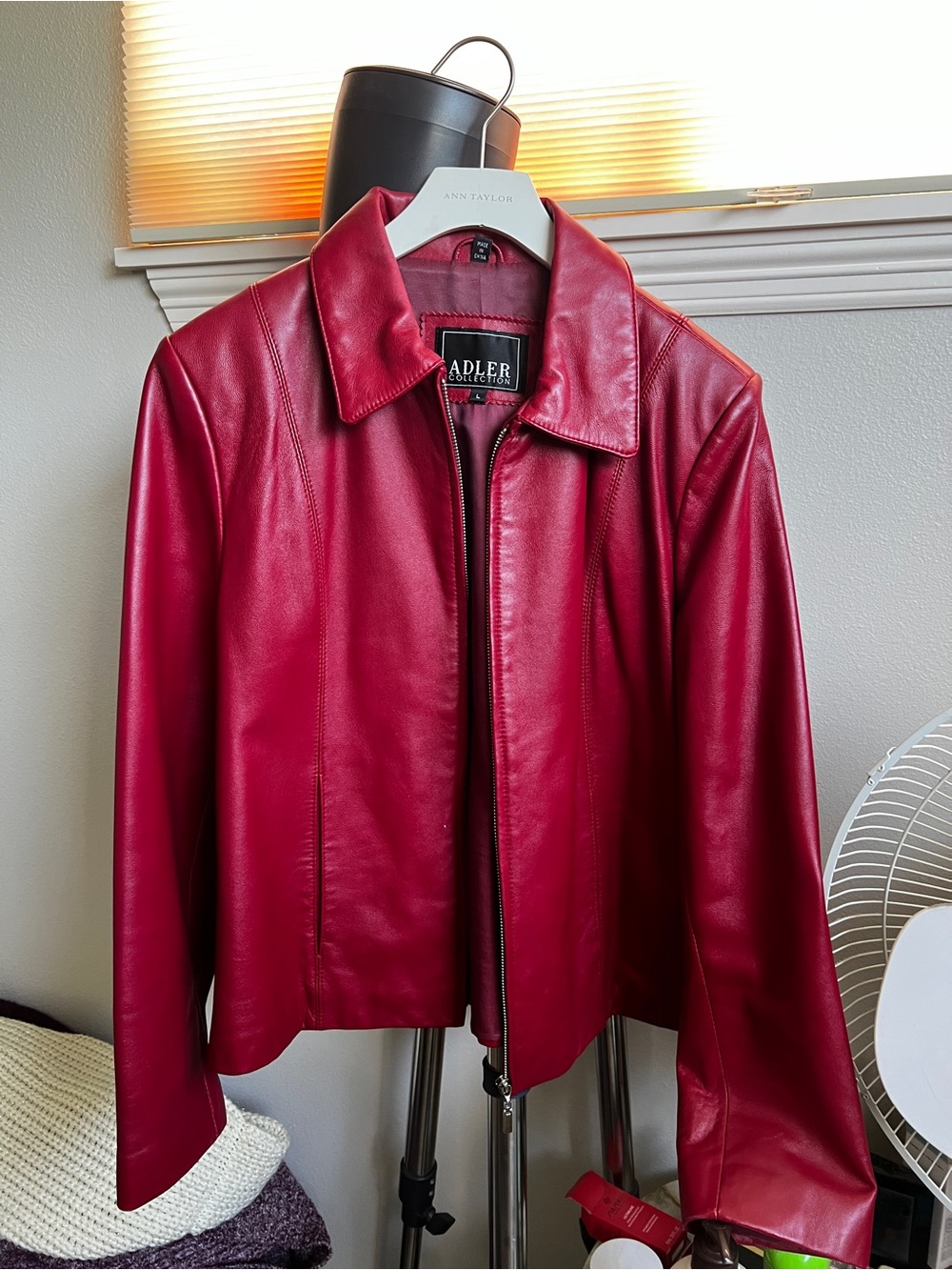 Red Leather Jacket Size Large